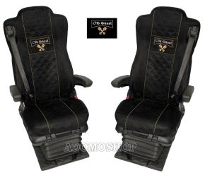 Sitzbezüge für Actros MP5 und MP4, Beifahrersitz luftgefedert schwarz, Old Skool