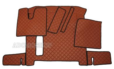 Kunstlederfußmatten für Man TGX ab 2018, mit 1-er Schublade, braun