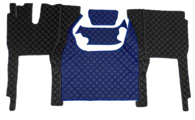 Kunstlederfußmatten für Iveco S-Way ab 2020 schwarz-blau-matt