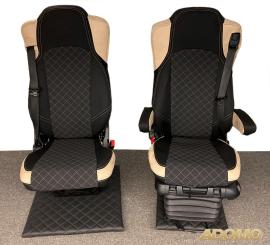 Lkw Sitzbezüge für MP5 MP4 ACTROS L ab 2024 Beifahrer klappbar beige 2 Armlehnen