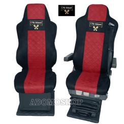 Sitzbezüge für MAN TGX TGA TGL TGM TGS schwarz-rot 1 Gurt Old Skool