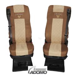 Sitzbezüge für Daf ab 2021 XF-new XG XG+, braun-beige, Old Skool, luftgefedert