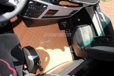 Kunstlederfußmatten für Man TGX ab 2018 cappuccino - schwarz Old Skool