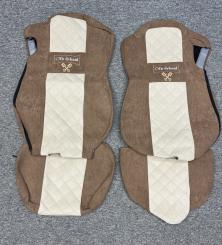 SONDERPREIS Sitzbezüge für Actros MP5 und MP4, braun - beige, Beifahrersitz  klappbar Old Skool, 8cm