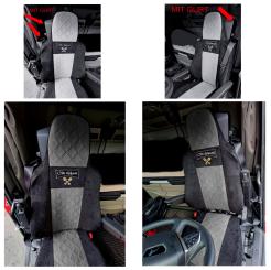 Sitzbezüge für neuen MAN TGX, TGS ab 2020 2 Gurt, schwarz-grau, Old Skool