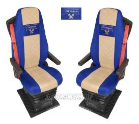 Sitzbezüge für Volvo FH Aero FH5 FH4 blau-beige Old Skool