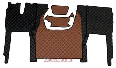Kunstlederfußmatten für Iveco S-Way ab 2020 schwarz-braun-matt