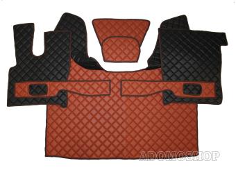 Kunstlederfußmatten mit Sitzsockel für DAF XF 106 ab 07/2017 schwarz - braun