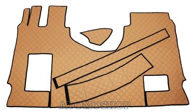 Kunstlederfußmatten Set für MP5 MP4 ACTROS L ab 2024 klappbarer Beifahrersitz, cappucino-matt