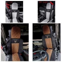 Sitzbezüge für neuen MAN TGX, TGS ab 2020 2 Gurt, schwarz-braun, Old Skool