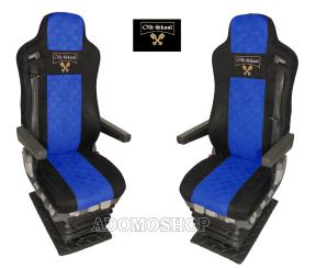 Sitzbezüge für MAN TGX TGA TGL TGM TGS schwarz-blau 2 Gurt Old Skool