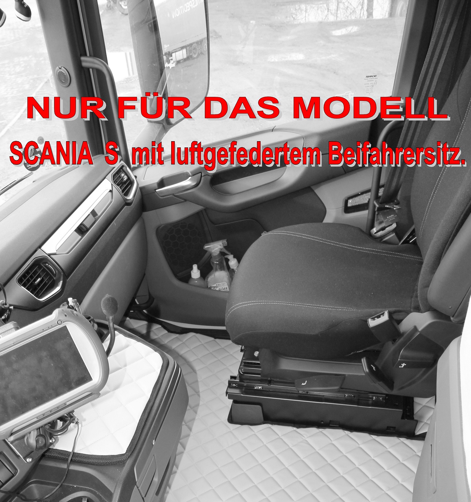 Scania S 500 nach 2017 Set von Linkslenker-Fahrzeugen Autofußmatten LKW  Zubehör Dekoration Eco Leder : : Auto & Motorrad